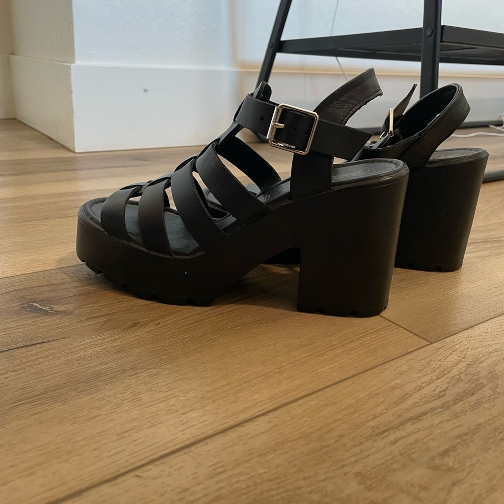 Black Strappy Platform Sandals - image 1